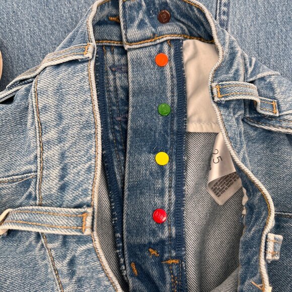 Snacks by Mother Pleated Wide Leg Denim Size 25 Raw Hem High Rise Jeans - Picture 13 of 16